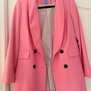 CeCe Pink Double-Breasted Blazer Size 6 – Saks / Nordstrom Workwear Jacket